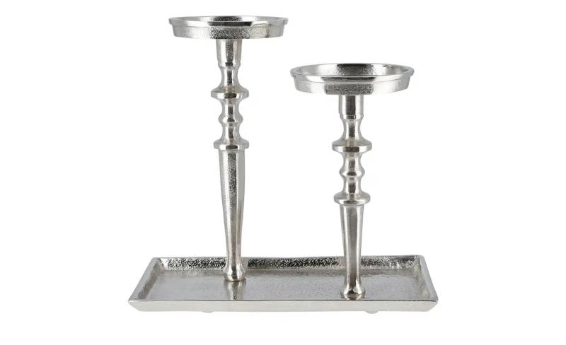 2er Kerzenständer   ¦ silber ¦ Aluminium ¦ Maße (cm): B: 29,5 H: 28 T: 16.0 Accessoires > Kerzen & Kerzenständer > Kerzenständer - Höffner