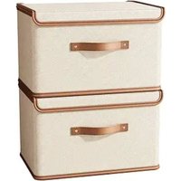 2er-Pack Aufbewahrungsboxen mit Deckel, faltbarer Kleiderschrank-Manager-Behälter, Stoff-Aufbewahrungsbox mit Griff, dekorative Aufbewahrungsbox mit 2er-Pack Aufbewahrungsboxen mit Deckel, faltbarer Kleiderschrank-Manager-Behälter, Stoff-Aufbewahrungsbox mit Griff, dekorative Aufbewahrungsbox mit