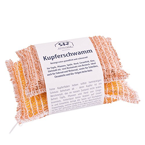 2er Pack Kupferschwamm Topfreiniger Schwämme f. Spüle Edelstahl Chrom Besteck...