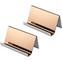2er-Pack Visitenkartenhalter aus Edelstahl für den Schreibtisch oder das Büro - Farbe Roségold 2er-Pack Visitenkartenhalter aus Edelstahl für den Schreibtisch oder das Büro - Farbe Roségold