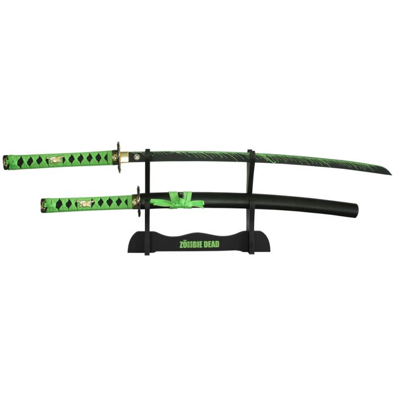 2er Samuraigarnitur Zombie Dead 2x Samuraischwert mit 'Ständer 2er Samuraigarnitur Zombie Dead 2x Samuraischwert mit 'Ständer von Haller Zombie Dead