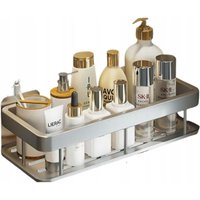 2er-Set Badezimmerregal zum Aufhängen, Metall, selbstklebend, Silber, Loft [P1-SR]