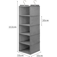 2er-Set Hängeaufbewahrung mit 5 Regalen und 2 starken Haken, Kleiderschrank-Aufbewahrungsregale für Schrank, faltbarer Organizer,