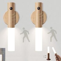 2er Set LED Wandlampe Treppenhaus Bewegungsmelder Kabellos Akku Innenwandleuchte Holz Nachtlicht USB Wiederaufladbar Tragbar Magnetisch 2er Set LED Wandlampe Treppenhaus Bewegungsmelder Kabellos Akku Innenwandleuchte Holz Nachtlicht USB Wiederaufladbar Tragbar Magnetisch