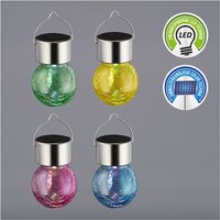 2er Set Outdoor LED Solarleuchte CRACKLE 6x13 Bunt