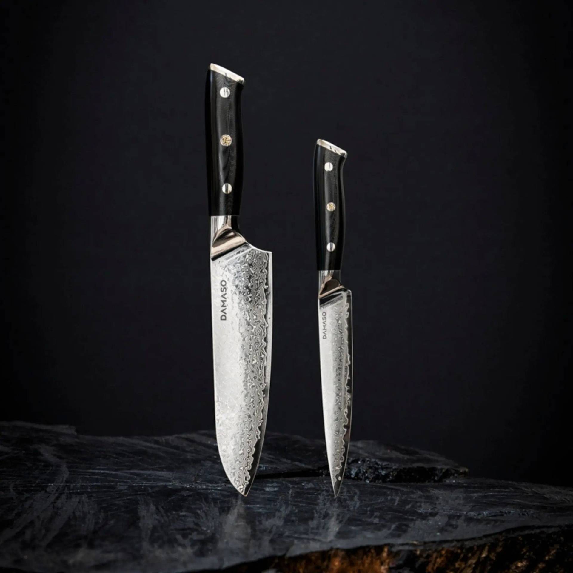 2er-Set Santokumesser + Allzweckmesser - Black Pearl Starter-Set