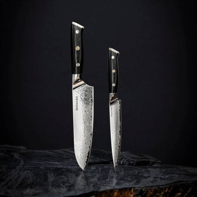2er-Set Santokumesser + Allzweckmesser - Black Pearl Starter-Set