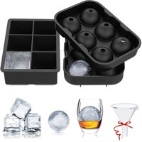 2er-Set Silikon-Eiswürfelformen, große und runde Eiswürfelform mit Trichter, BPA-frei, leicht zu entnehmende Eiswürfelform für Whisky, Cocktails, 2er-Set Silikon-Eiswürfelformen, große und runde Eiswürfelform mit Trichter, BPA-frei, leicht zu entnehmende Eiswürfelform für Whisky, Cocktails,