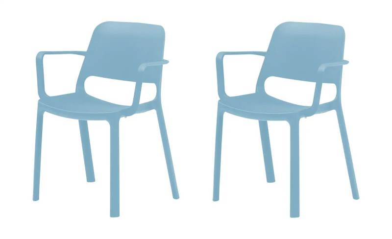2er Set Stapelstuhl  MyNuke ¦ blau ¦ Maße (cm): B: 62 H: 82 T: 54.5 Stühle > Küchenstühle > Küchenstühle mit Armlehnen - Höffner