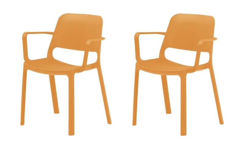 2er Set Stapelstuhl  MyNuke ¦ orange ¦ Maße (cm): B: 62 H: 82 T: 54.5 Stühle > Küchenstühle > Küchenstühle mit Armlehnen - Höffner