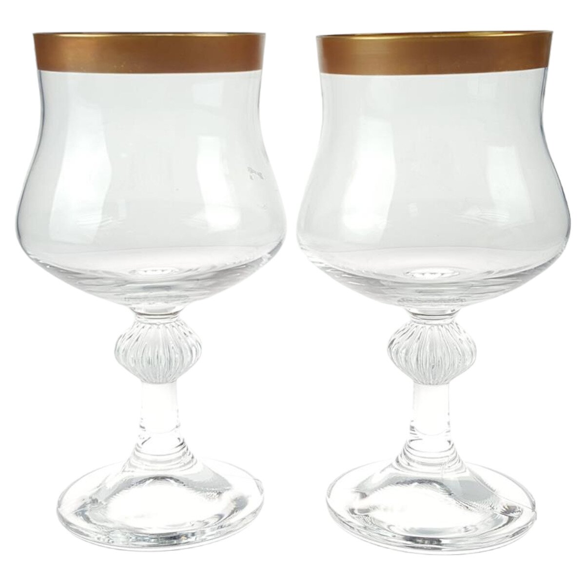 6er Set Weinglas Rotweinglas Goldrand 15,2 cm gebraucht - sehr gut
