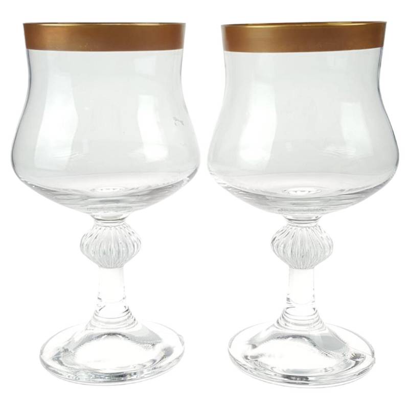 6er Set Weinglas Rotweinglas Goldrand 15,2 cm gebraucht - sehr gut