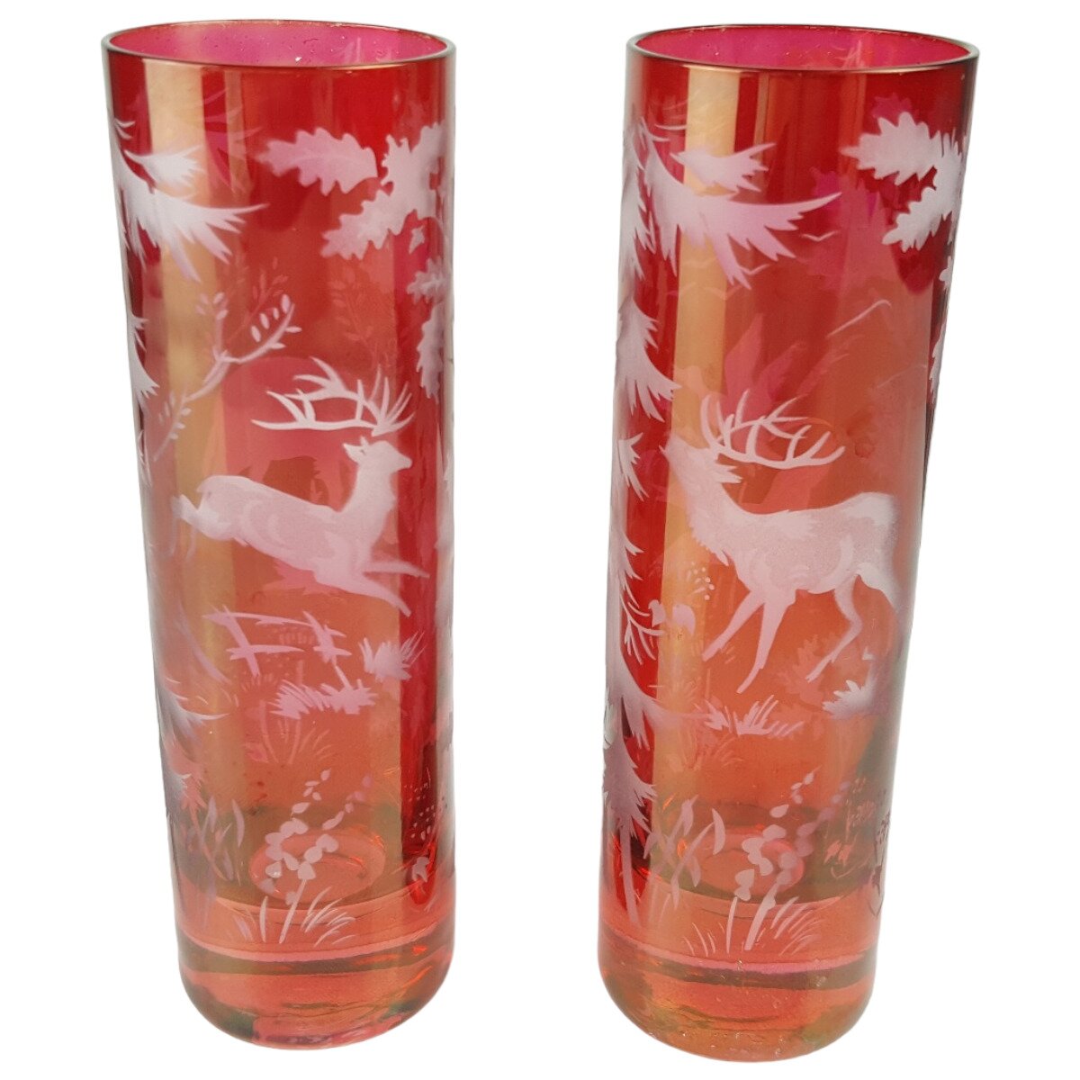 2er Set rote Longdrinkgläser Longdrinkglas