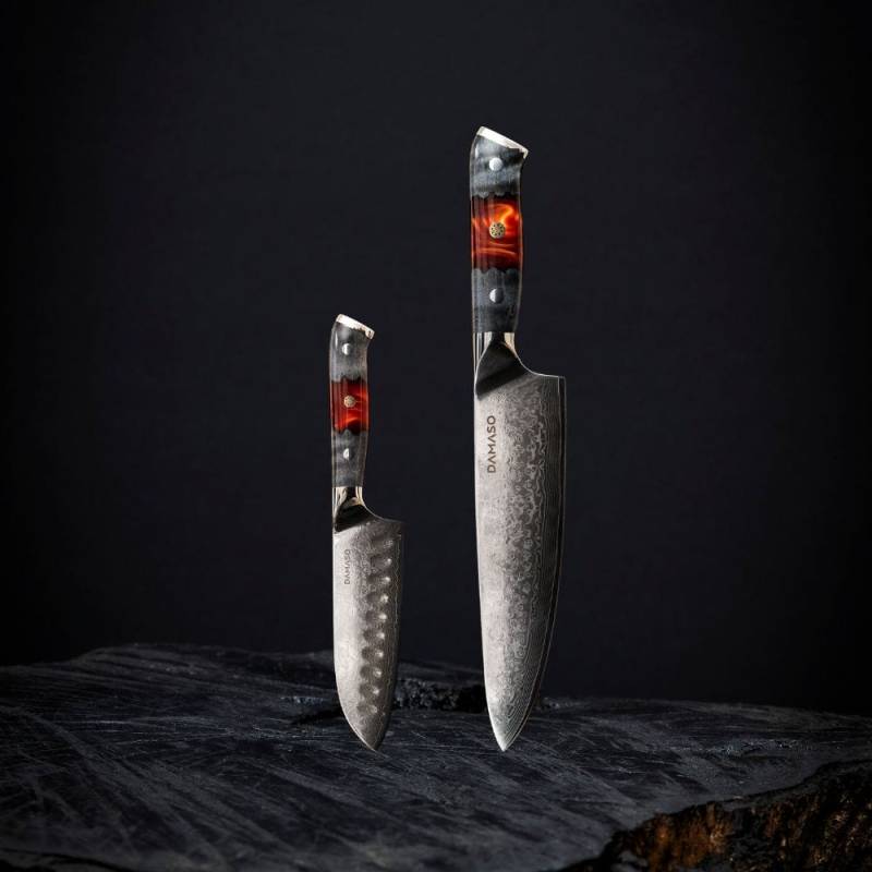 2er-Starter-Set – Red Ash - Chef Knife + Santoku Messer (klein)