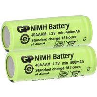 2x GP Akku 2/3 aaa 1,2V / 400mAh GP 40AAAM Micro NiMH Akku Höhe 28,5mm von GP