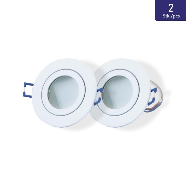 2x LED warm-weiß Decken Spot + weißes Gehäuse IP44