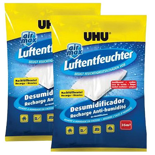 2x UHU 47135 Luftentfeuchter Nachfüllbeutel 450 gDuftneutral