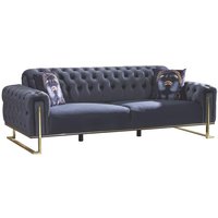 3-Sitzer inkl Gästeliegefunktion TOKIO  Microfaser soft grau blau