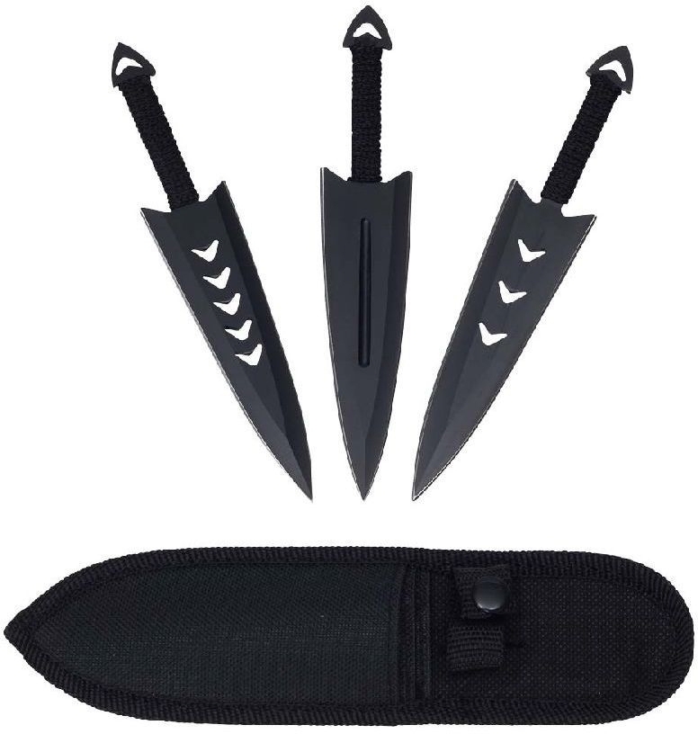 3 Wurfmesser im Set mit Nylonetui für den Unterarm im Ninja-Style von Haller