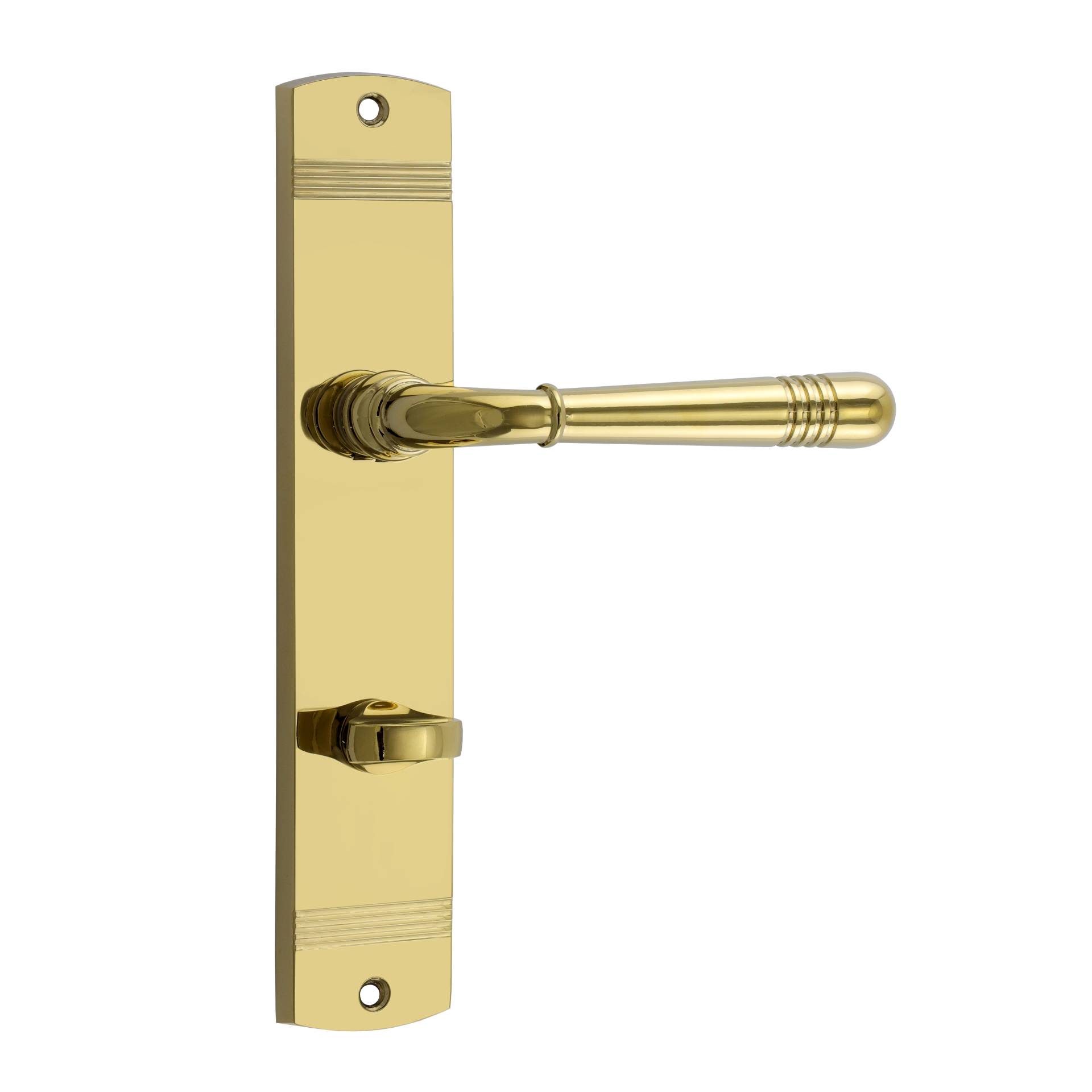 341.0284.21 Türgriffe mit WC-Verschluss Jugendstil Zamak Messing poliert 341.0284.21 Türgriffe mit WC-Verschluss Jugendstil Zamak Messing poliert