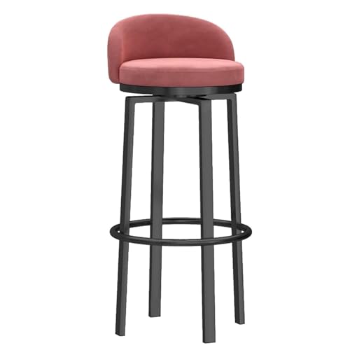 360° drehbare Barstühle, samtschwarze Barhocker mit Metallbeinen, höhenverstellbar, mit Rückenlehne, für Küche, Zuhause, Restaurants,Rosa,65cm 360° drehbare Barstühle, samtschwarze Barhocker mit Metallbeinen, höhenverstellbar, mit Rückenlehne, für Küche, Zuhause, Restaurants,Rosa,65cm