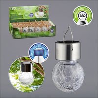 3er Set Outdoor LED Solarleuchte CRACKLE 6x13 Hellgrau / Weiss