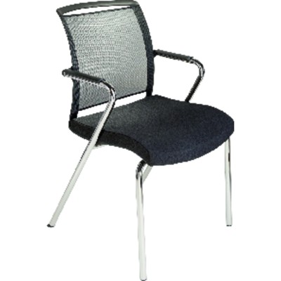4 Fußstuhl Netzrücken Sitz blau