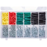 400-teiliges hochwertiges Kunststoff-Trockenbau-Anker-Set mit Schrauben, geripptes Anker-Kombinationsschrauben-Set 400-teiliges hochwertiges Kunststoff-Trockenbau-Anker-Set mit Schrauben, geripptes Anker-Kombinationsschrauben-Set