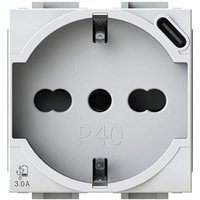 4BOX P40 USB 3.0 Schuko Steckdose mit USB-C Kompatibel mit Bticino LivingLight Weiß von 4 BOX