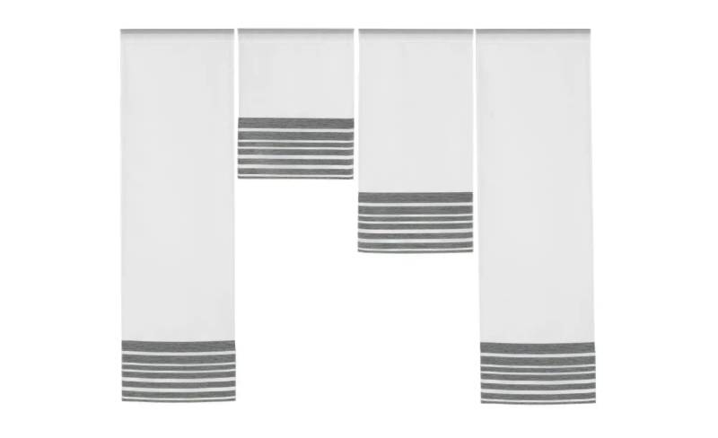 4er-Set Miniflächen Vorhang   ¦ grau ¦ Synthetik ¦ Maße (cm): B: 100 H: 120 Gardinen & Rollos > Gardinen & Vorhänge > Schiebegardinen - Höffner