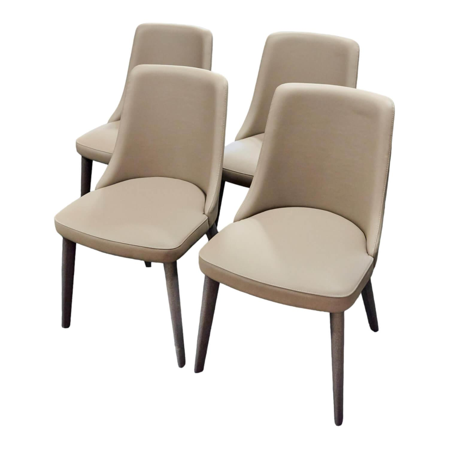 4er-Set Stuhl Eva Kunstleder A Farbe Talpa Beige Füße Eiche Grigio ohne Armlehne 4er-Set Stuhl Eva Kunstleder A Farbe Talpa Beige Füße Eiche Grigio ohne Armlehne von San Giacomo