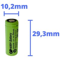 4x GP Akku 2/3 aaa 1,2V / 400mAh GP 40AAAM Micro NiMH Akku Höhe 29,7mm von GP