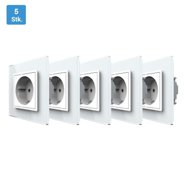5x 1-fache Steckdose Vorteilspreis Weiß -A LIVOLO