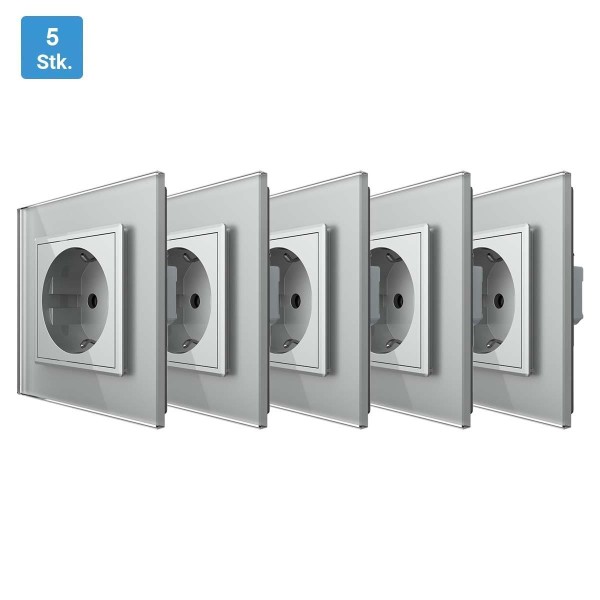5x 1-fache Steckdose Grau VL-C7C1EU/SR-15-5 LIVOLO