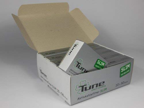 500 Tune Slim Aktivkohlefilter 10 x 50er Box Display 7mm Eindrehfilter Filter Tips Filtertips Aktivkohle by actiTube von actiTube