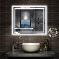 60 x 50 cm LED+Beschlagfrei+3 Lichtfarben Dimmbar+Helligkeit Memory Funktion von AICA SANITAIRE