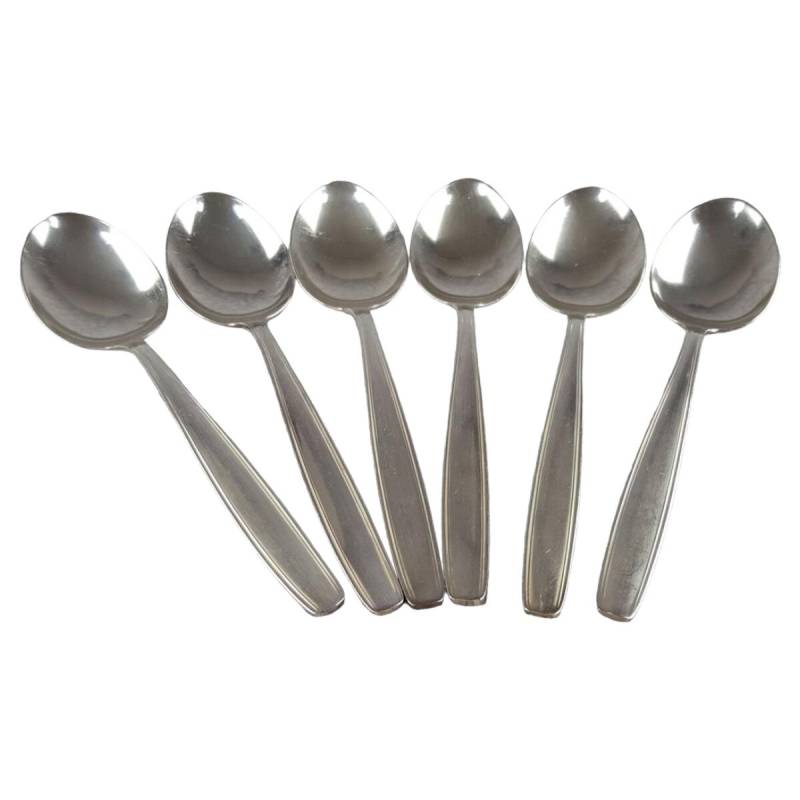 6er Set Auerhahn Esslöffel Löffel 90 versilbert L 19,7 cm Vintage Retro
