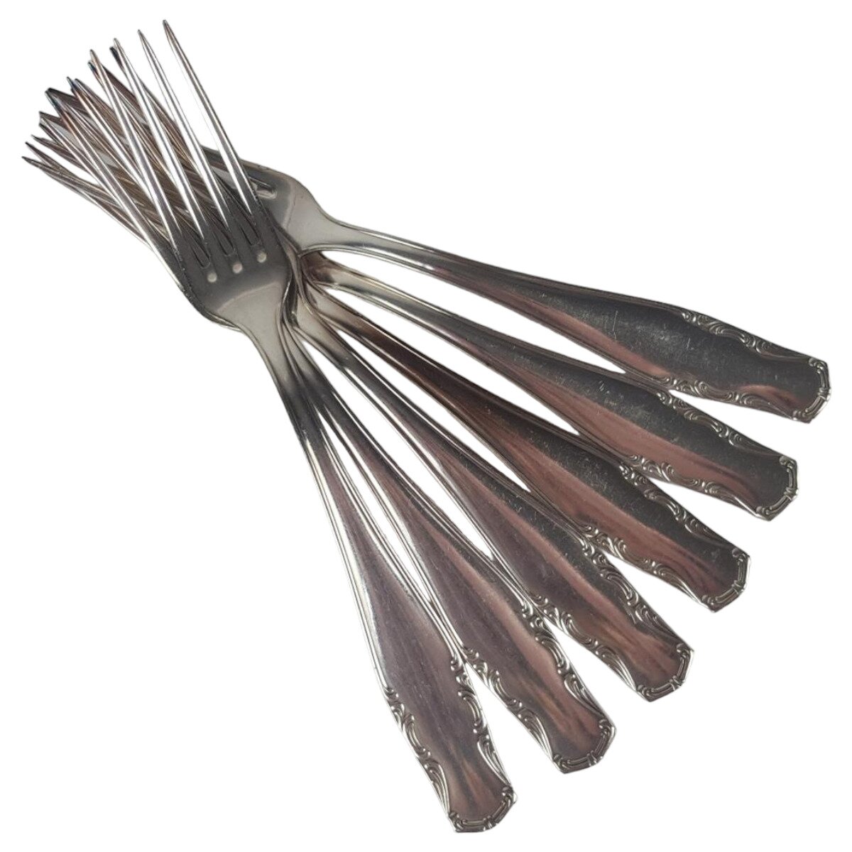 6er Set Kierdorf Solingen 100er Silber Auflage versilberte Essgabeln 18,7 cm