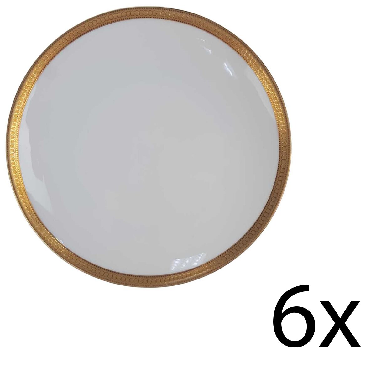 6er Set Kuchenteller Dessertteller Winterling Kirchenlamitz Goldene Bordüre 8 mm gebraucht - gut