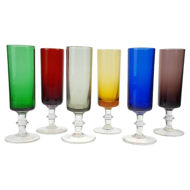 6er Set Longdrinkglas Bunt gebraucht - sehr gut