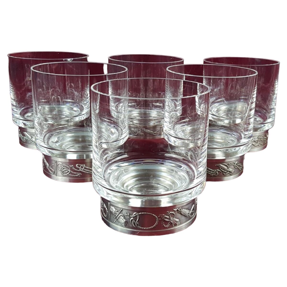 6er Set Röders Gläser Whiskeygläser Set Trinkgläser Zinn H 10 cm