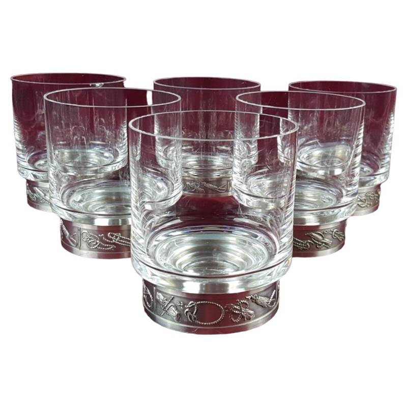 6er Set Röders Gläser Whiskeygläser Set Trinkgläser Zinn H 10 cm