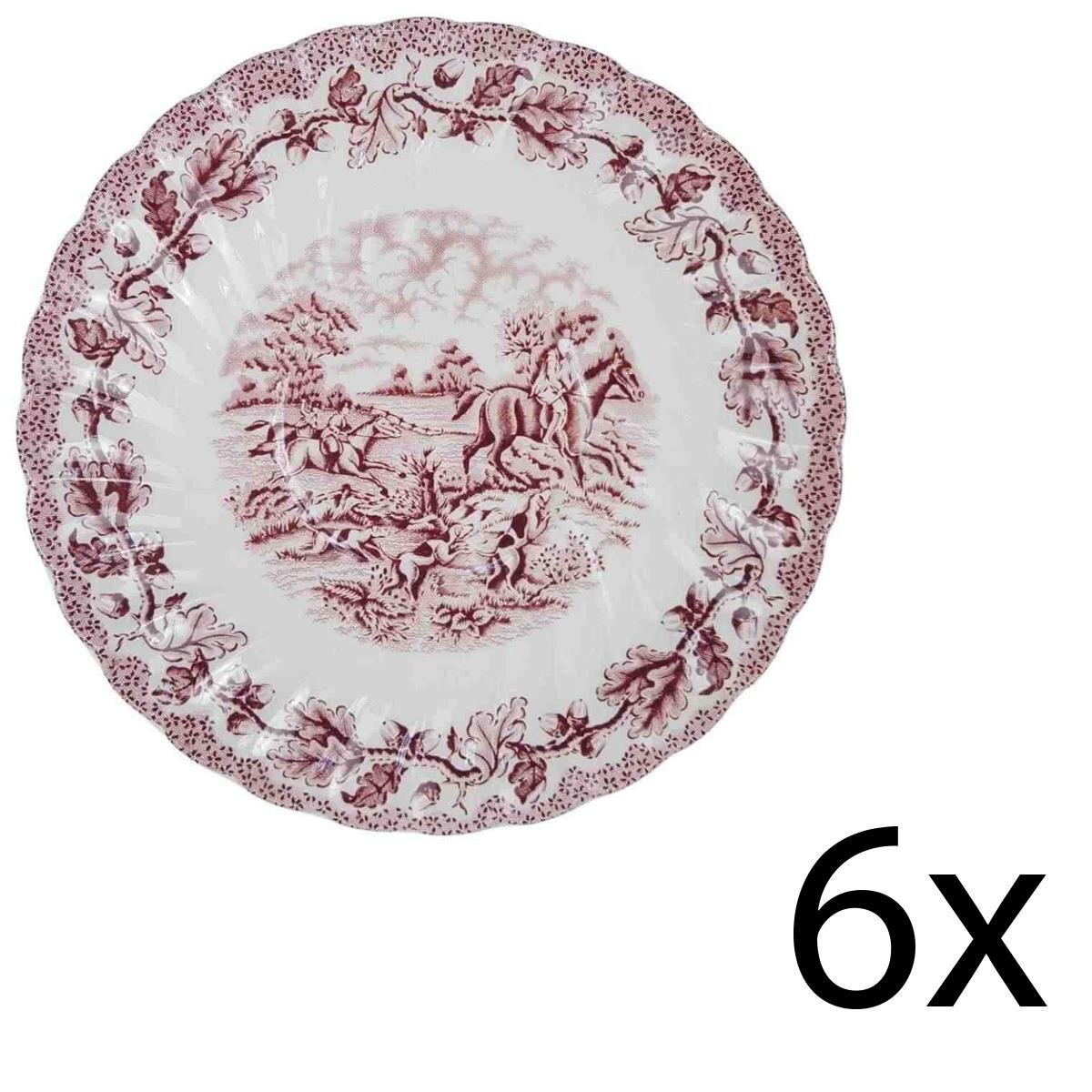 6er Set Untertasse Myott Country Life Rot gebraucht - gut