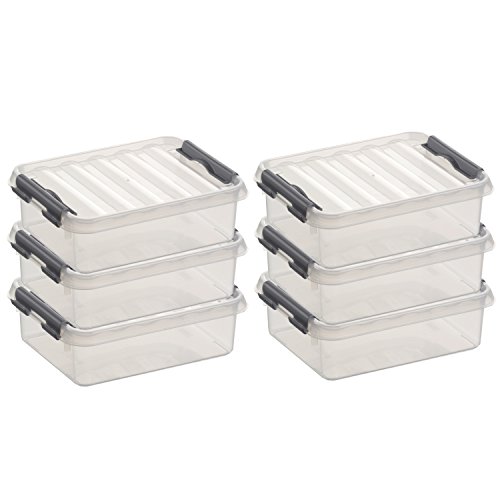 6x SUNWARE Q-Line Box - 1 Liter - 200 x 150 x 60mm - transparent/silber 6x SUNWARE Q-Line Box - 1 Liter - 200 x 150 x 60mm - transparent/silber von SUNWARE perfectly organised