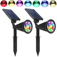 7 LED Solarleuchte 2er Pack Solar Flutlicht mit 7 Farbwechsel Außen Kabellos Wasserdicht IP65 Gartenlampe mit 180° verstellbarem Außen Solarstrahler 7 LED Solarleuchte 2er Pack Solar Flutlicht mit 7 Farbwechsel Außen Kabellos Wasserdicht IP65 Gartenlampe mit 180° verstellbarem Außen Solarstrahler