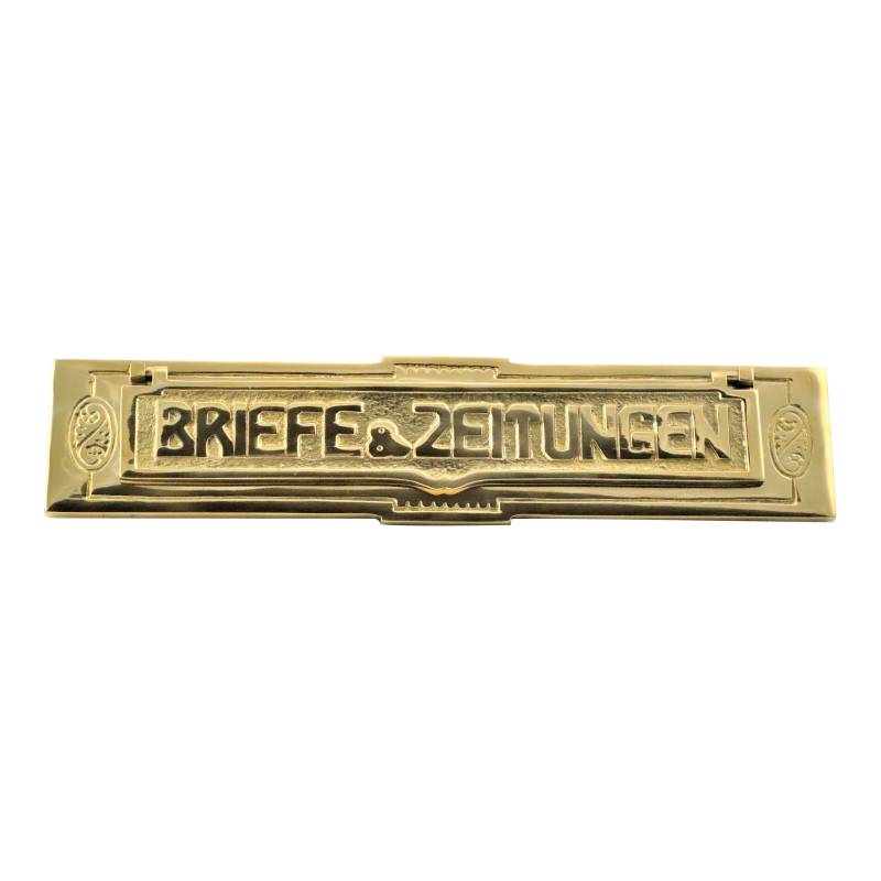 700.0013.35 Glänzend polierte Messing Briefsendungs-Klappe für BRIEFE & ZEITUNGE...