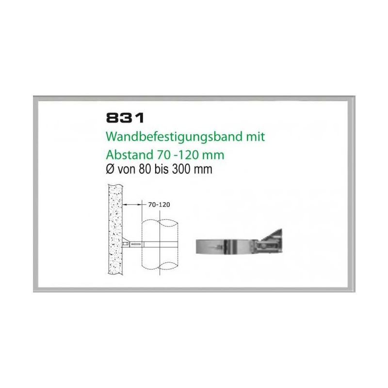 831/DN130 DW Wandbefestigungsband mit Abstand 70-120 mm Dinak von KaminStore24