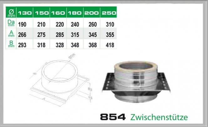 854/DN150 DW Zwischenstütze Dinak von KaminStore24