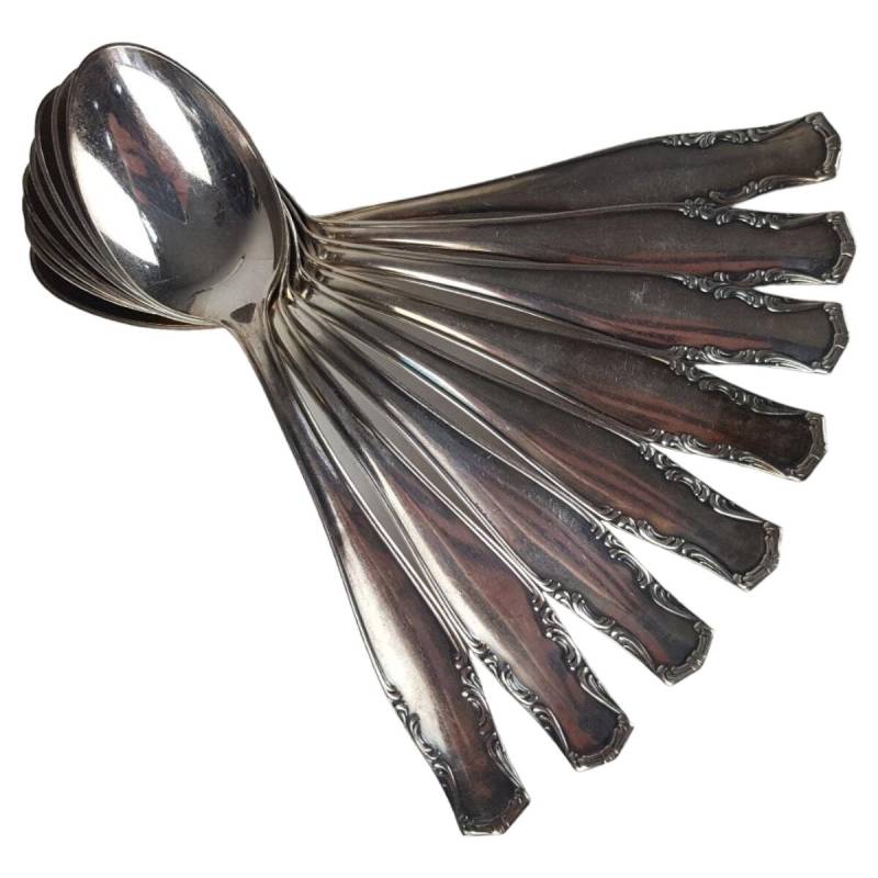 8er Set Kierdorf Solingen 100er Silber Auflage versilberte Teelöffel 14 cm