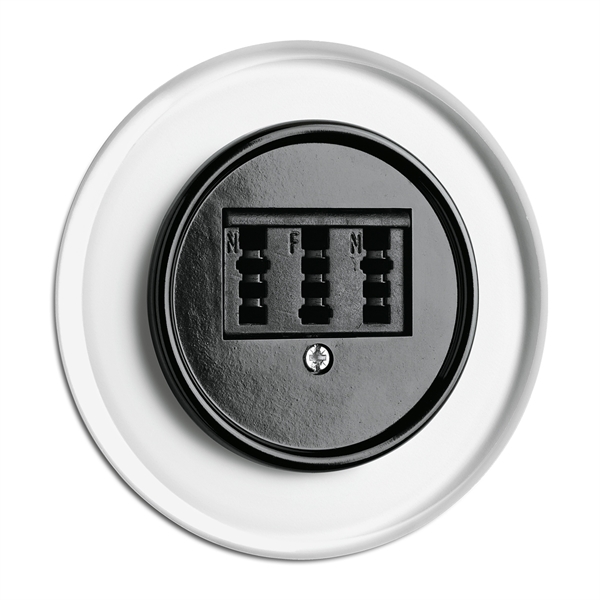 900.0003.GBS Telefonsteckdose, Unterputz-Schaltersystem Glas mit Bakelit schwarz 900.0003.GBS Telefonsteckdose, Unterputz-Schaltersystem Glas mit Bakelit schwarz